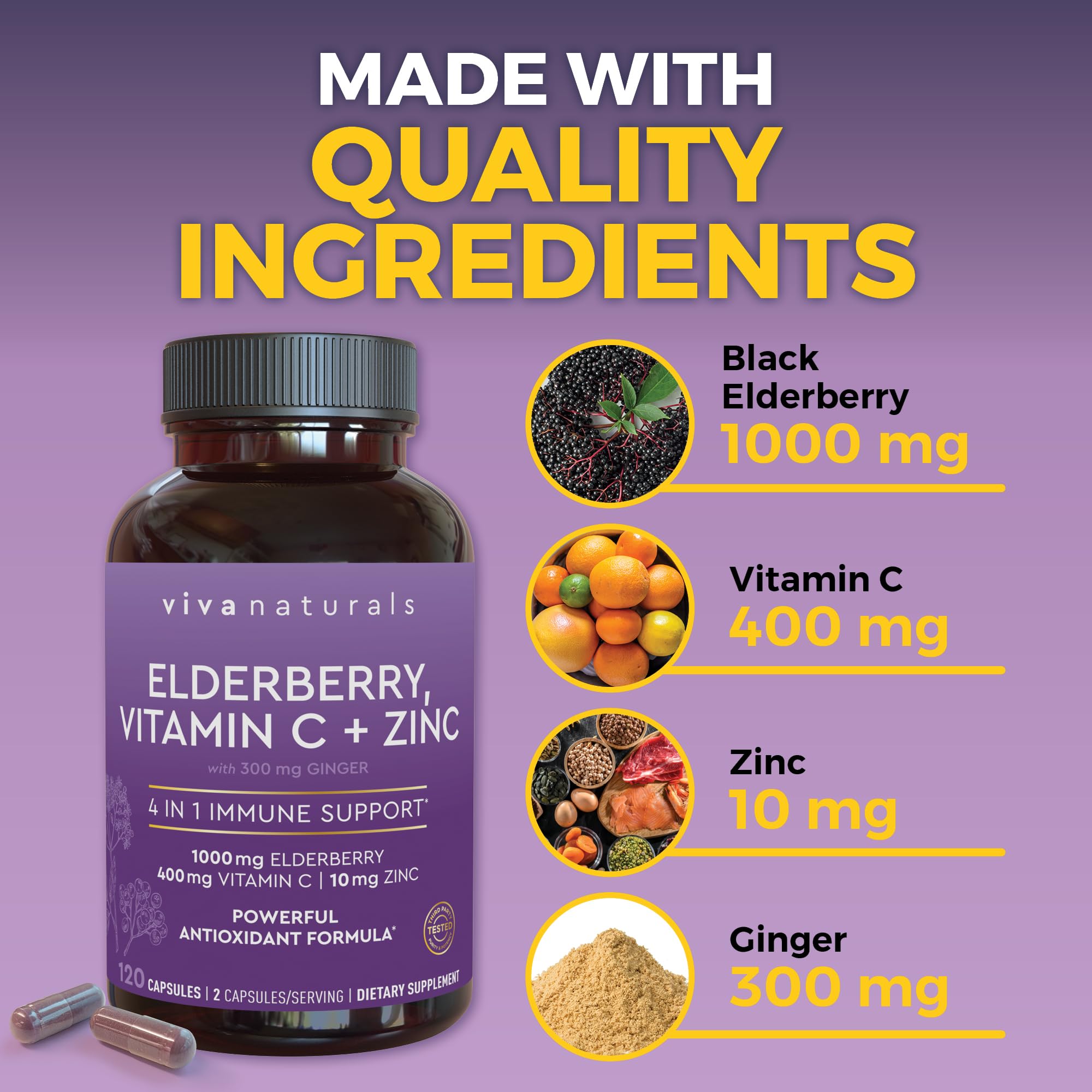 Viva Naturals Vitamin C 400 mg label close-up