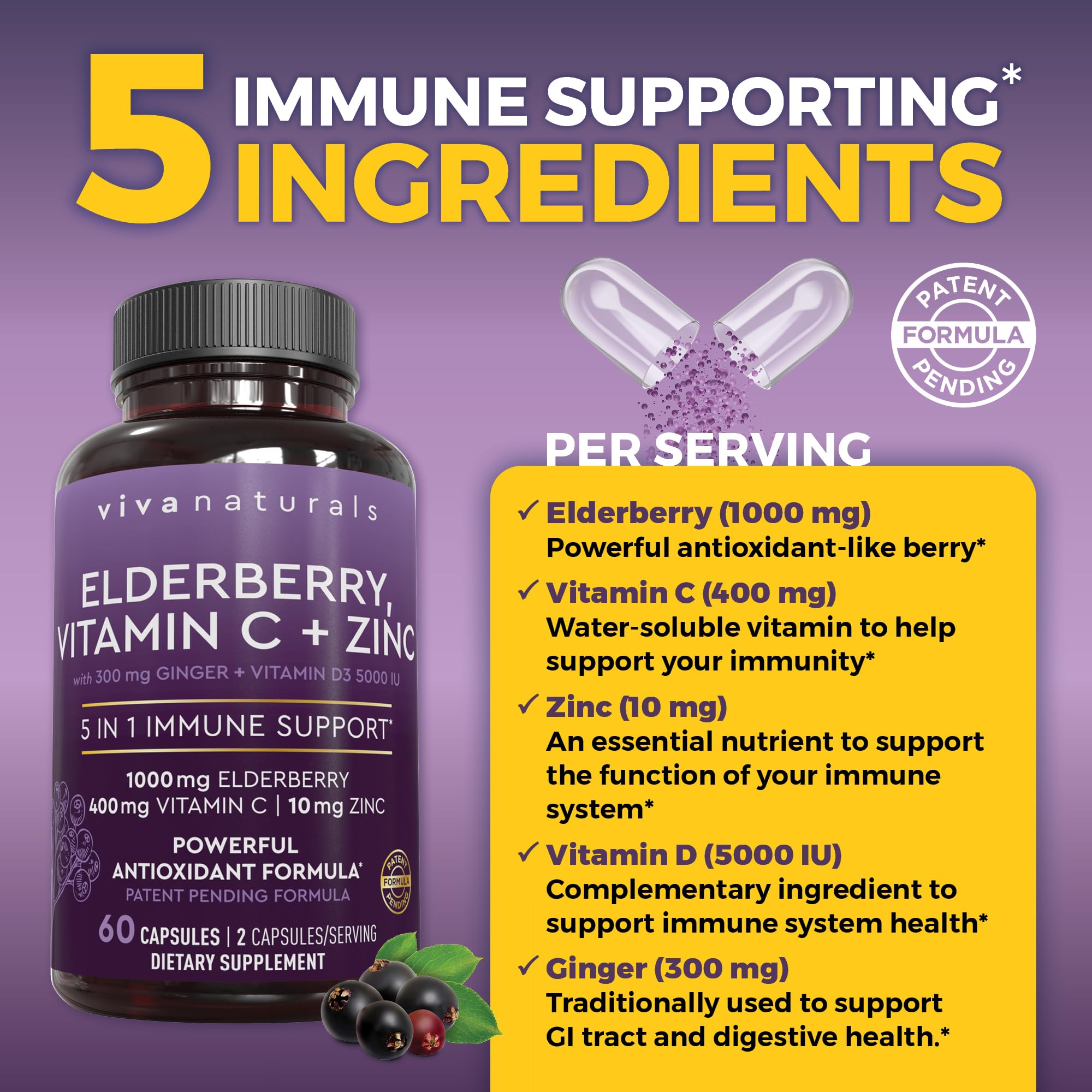 Viva Naturals Vitamin D3 bottle – immune health support