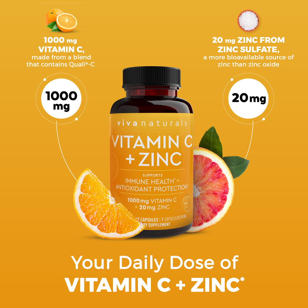 Viva Naturals zinc sulfate on label indicating digestion-friendly mineral