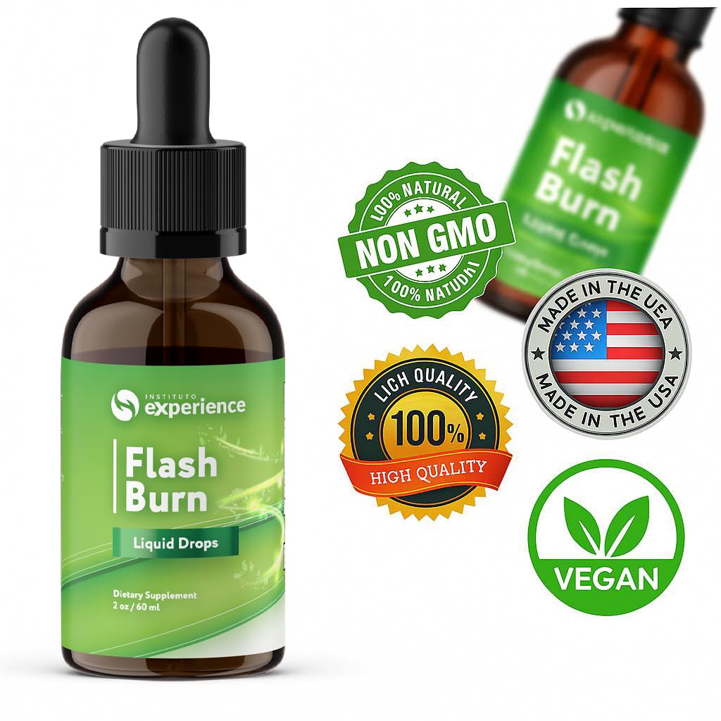VIVALIS Flash Burn Drops packaging box showing premium all-natural formula