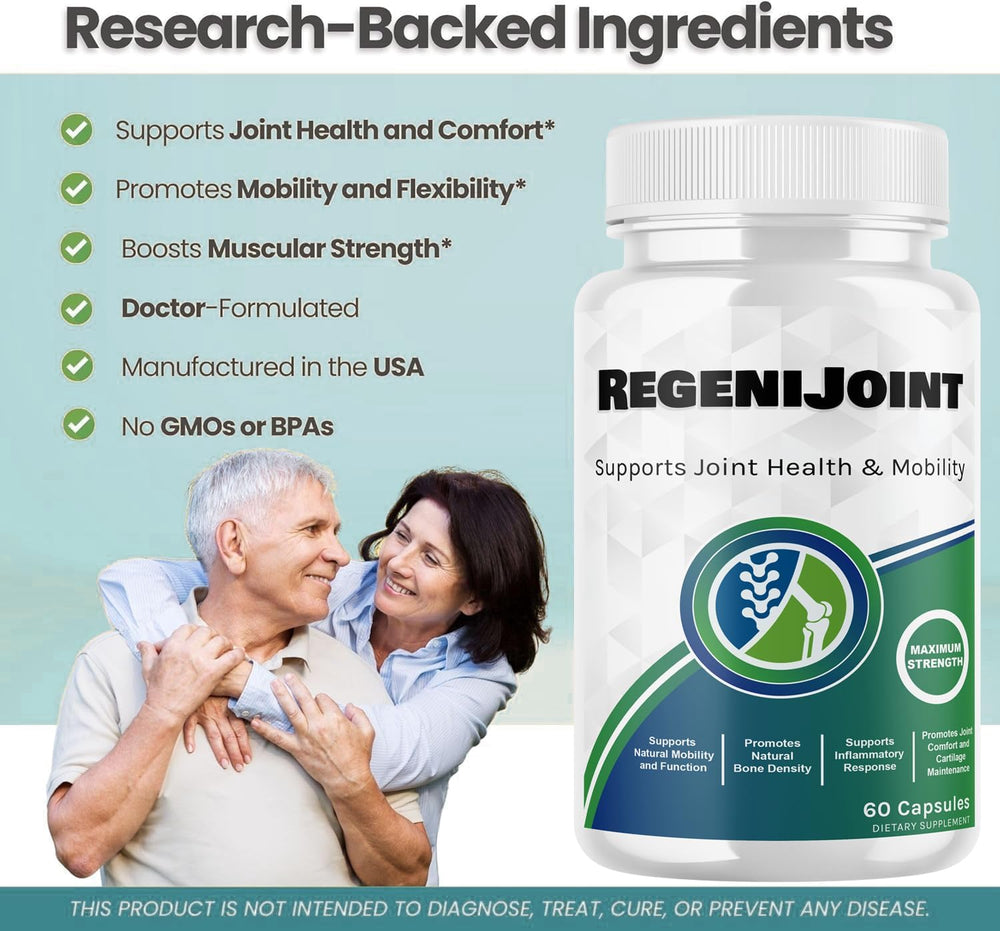 RegeniJoint capsules closeup highlighting easy daily intake.
