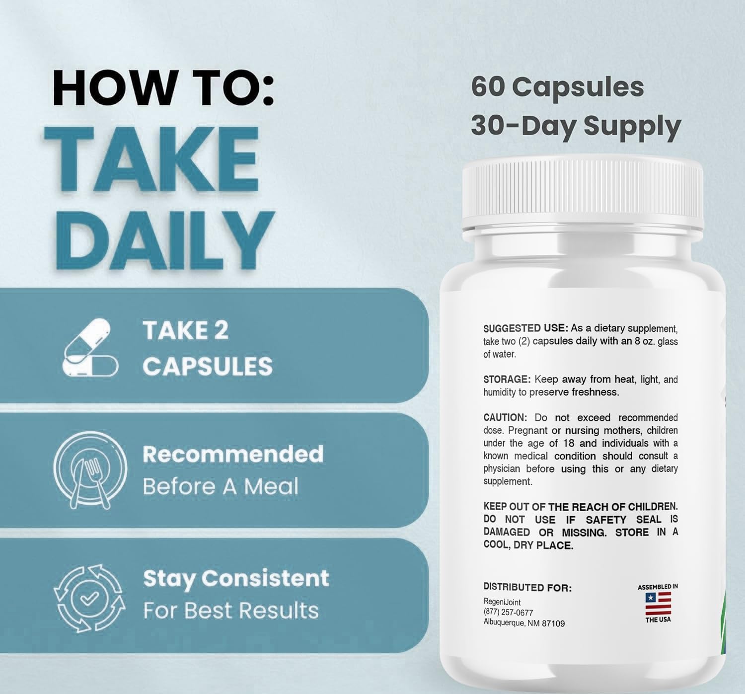Hand holding RegeniJoint pill for on the go relief.