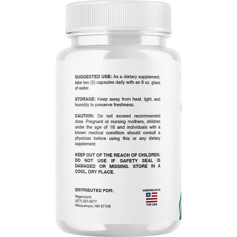 RegeniJoint label detail noting dosage guidance for daily use.