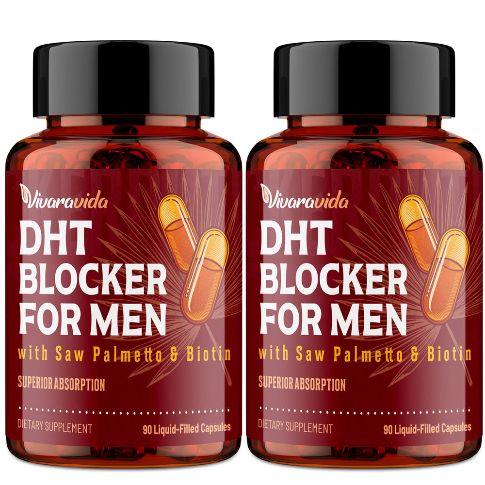 Vivaravida DHT Blocker for Men bottle cap closeup for easy daily dosing