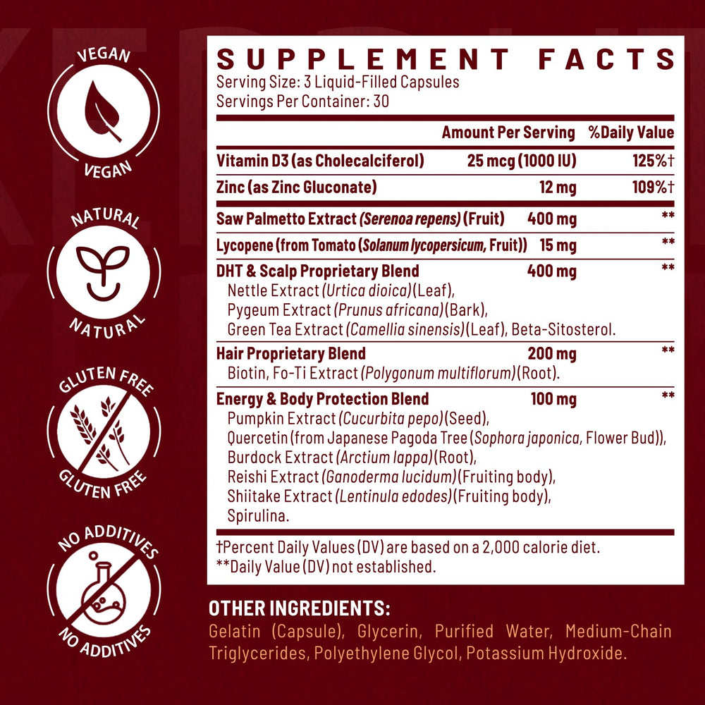 Vivaravida DHT Blocker liquid capsules optimized for rapid absorption