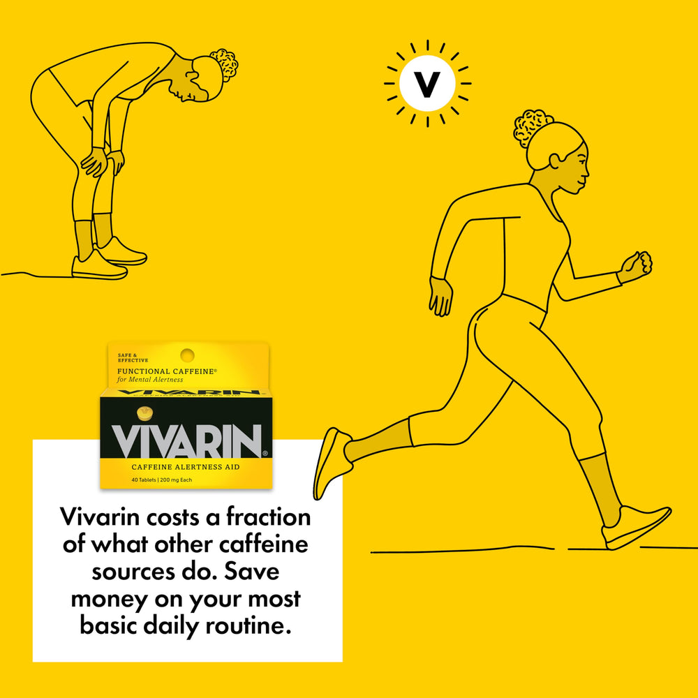 Vivarin easy-to-take pills for on-the-go study or work