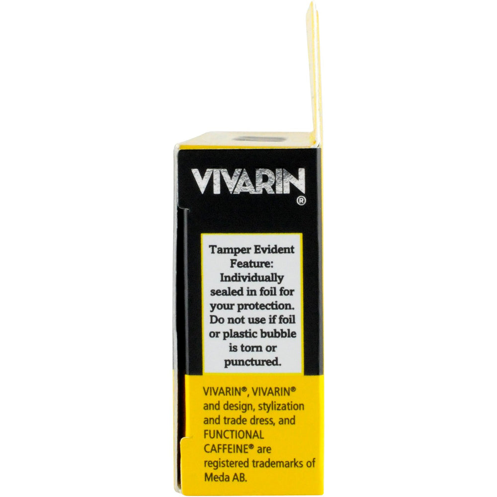 Vivarin foil pack being opened to reveal tablets for quick energy.