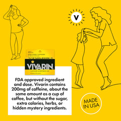 Vivarin label highlights sugar-free formula