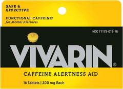 Vivarin tabs 16ct pack front view showing compact on-the-go energy.