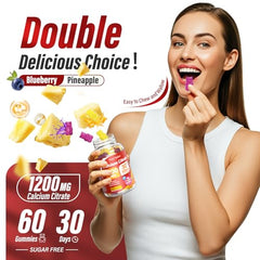 VivaVitalize calcium citrate gummies closeup highlighting chewy texture