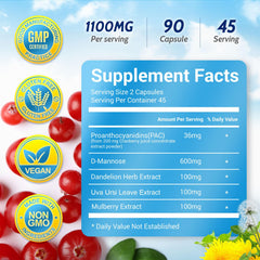 VivaVitalize cranberry capsules close up showing daily urinary tract support