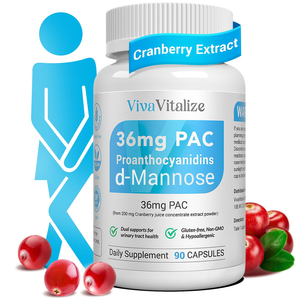 VivaVitalize five in one cranberry supplement bottle for urinary tract support