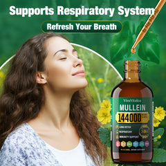 VivaVitalize Mullein Drops label highlights organic mullein leaf source
