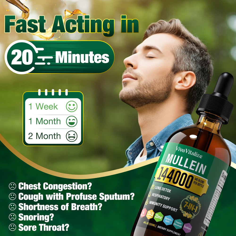 VivaVitalize Mullein Drops in water glass for easy mixing