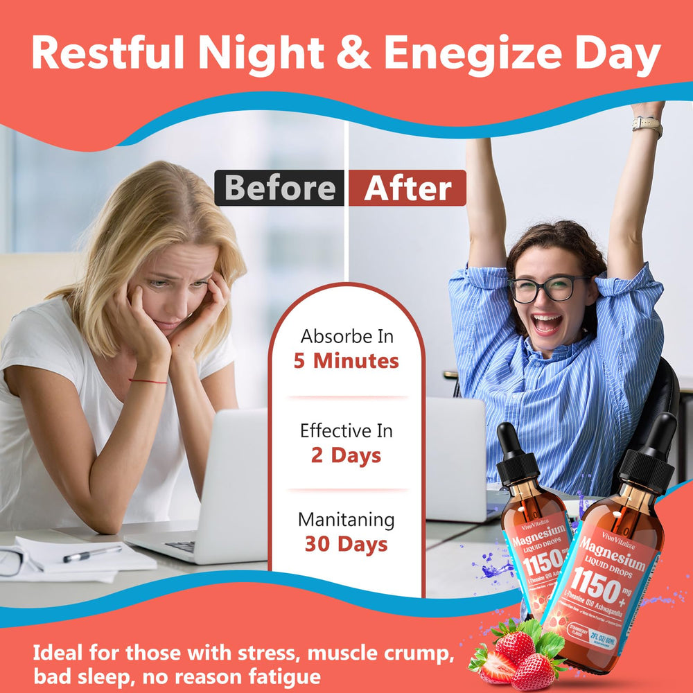 Strawberry-flavored magnesium liquid in glass for daily intake