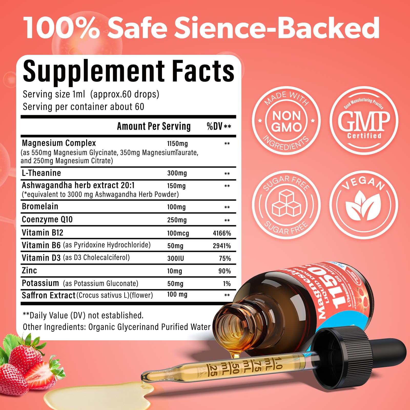 VivaVitalize vegan and gluten-free label on the bottle