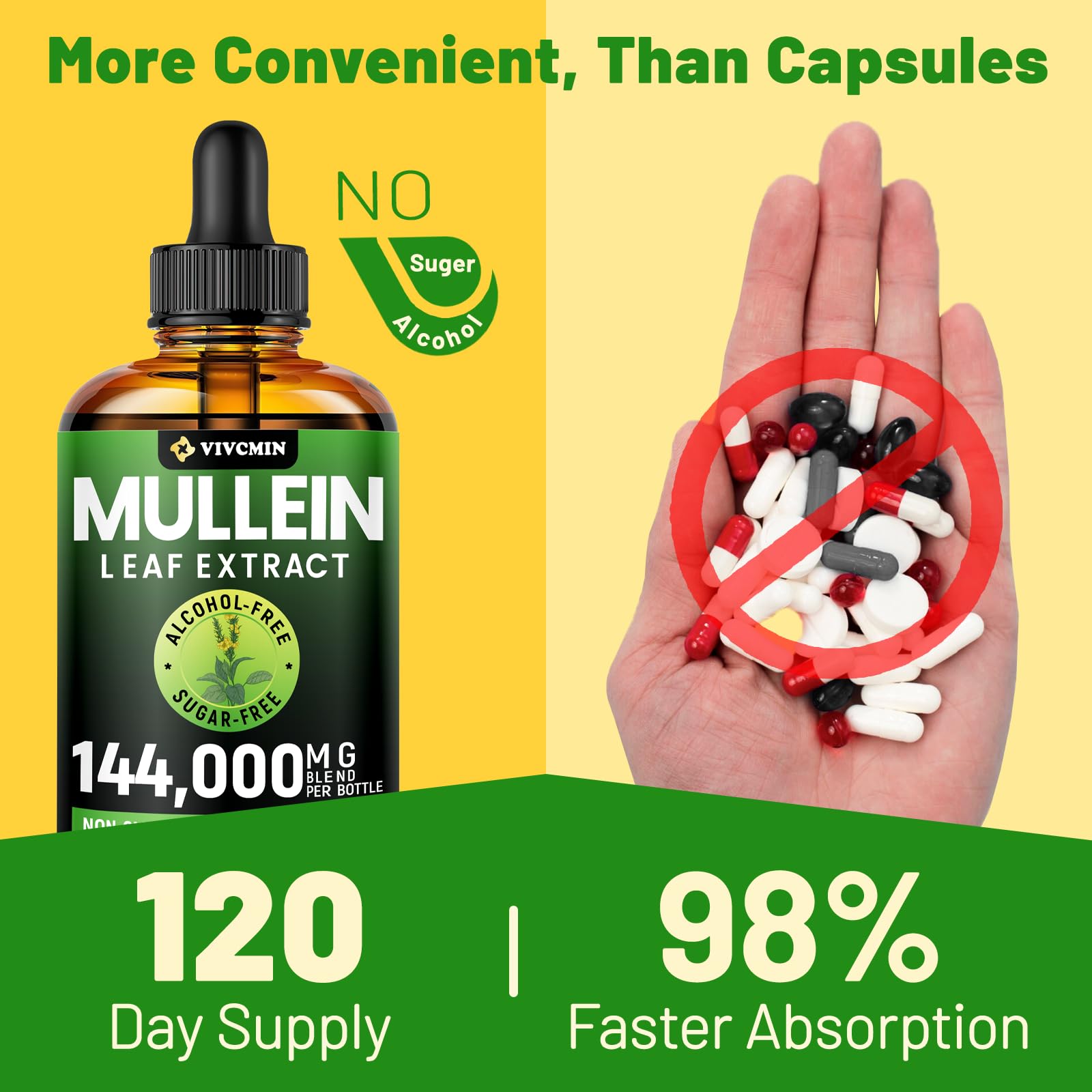 Droppers measuring 1 ml for daily Vivcmin Mullein Drops use