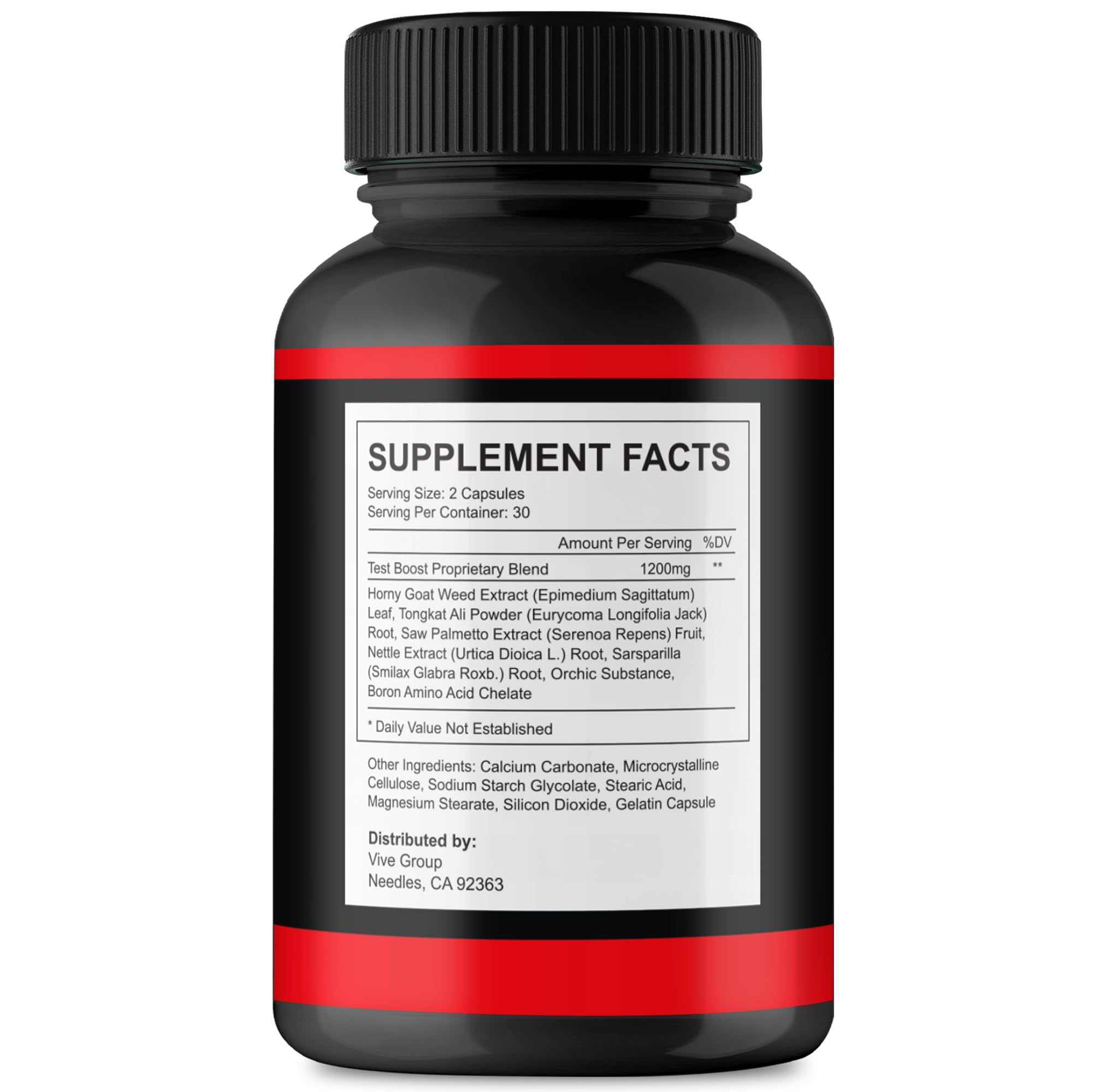 VIVE MD ErecPower bottle back showing label and ingredients