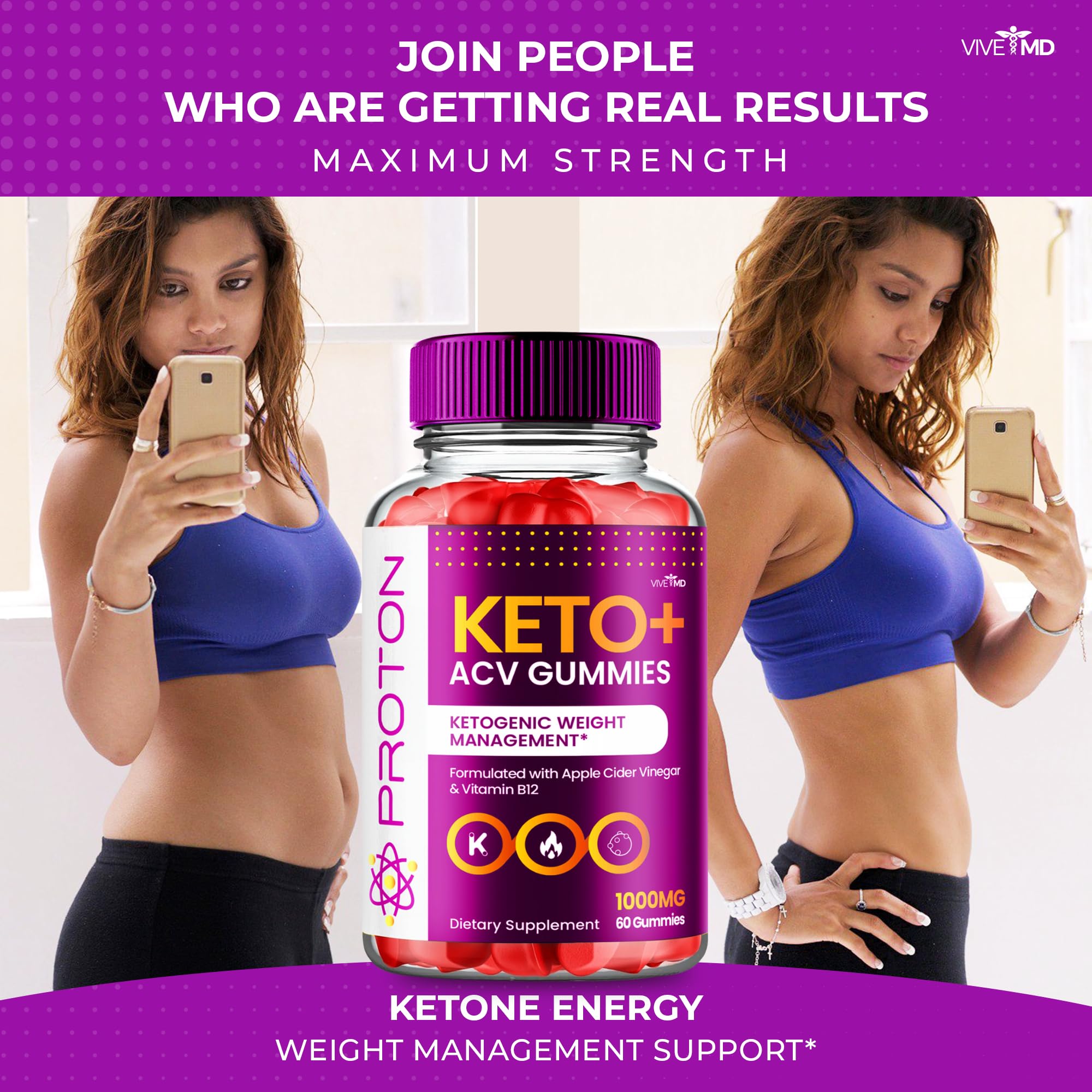 VIVE MD Proton Keto ACV Gummies in hand for daily routine.