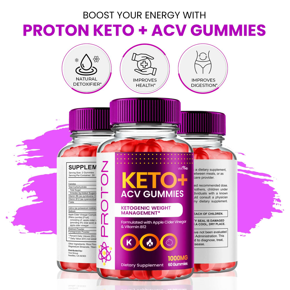 VIVE MD Proton Keto ACV Gummies on table for on the go use.
