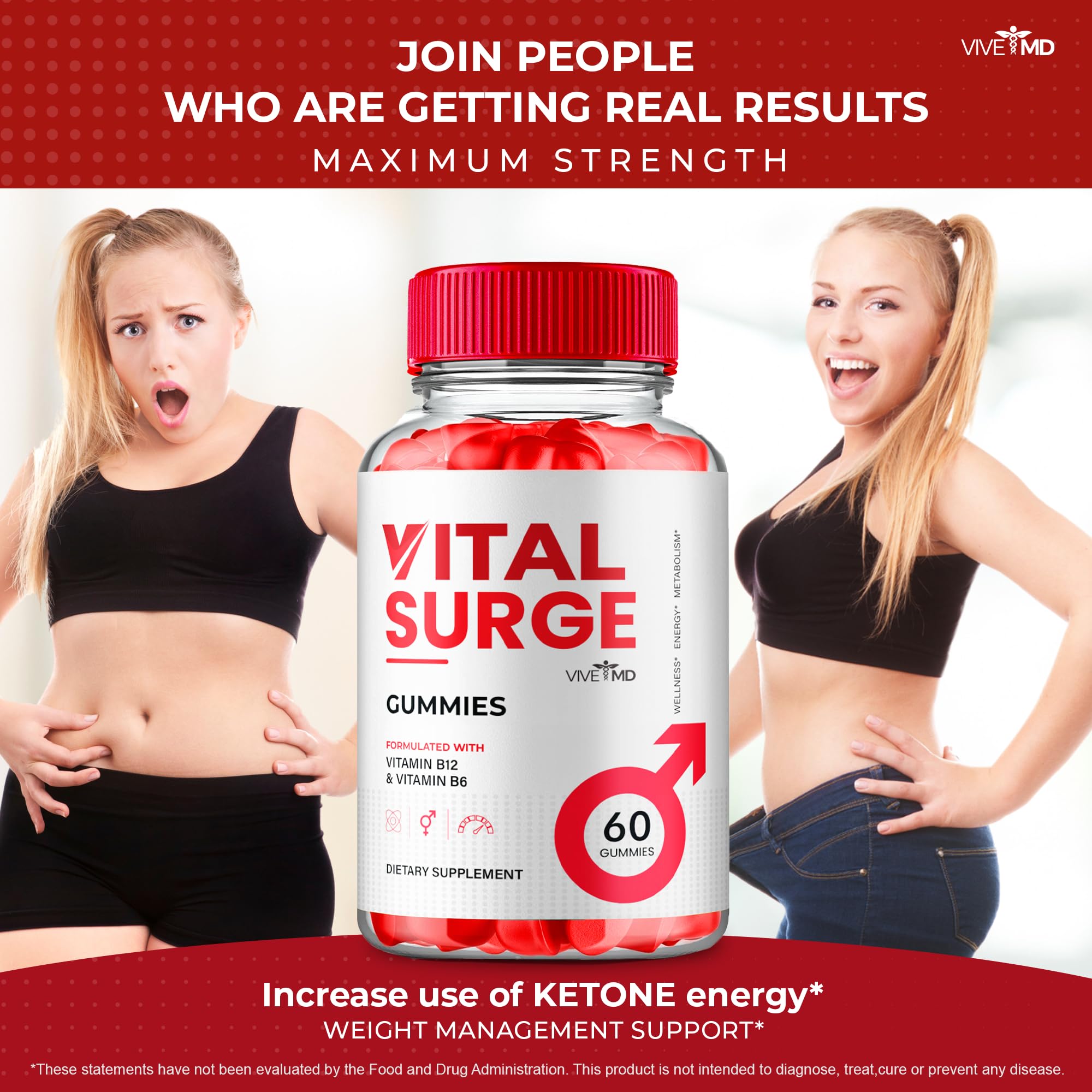 Vital Surge ACV Gummies Vitamin B12 icon signaling daily energy support.