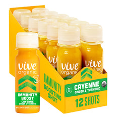 Vive Organic Immune Shot bottle front view for daily immune support.