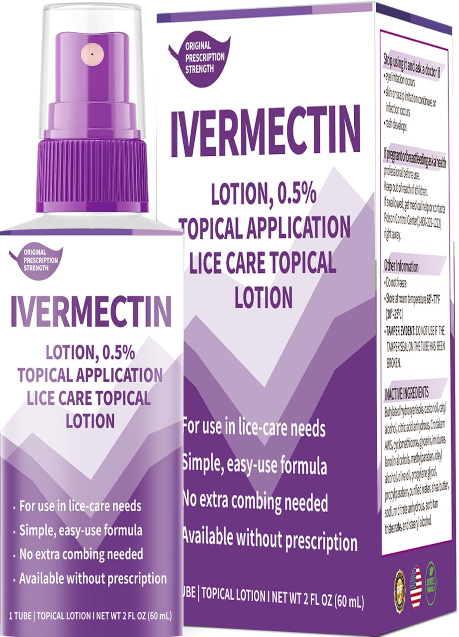 VivelysZoa ivermectin lotion bottle for at-home lice treatment, easy application.