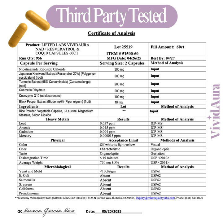 VIVIDAURA Made in USA FDA registered facility image emphasizing manufacturing standards.