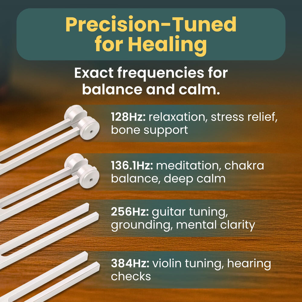 VIVIDVELVETVIBES tuning forks 136Hz for meditative resonance and energy alignment.