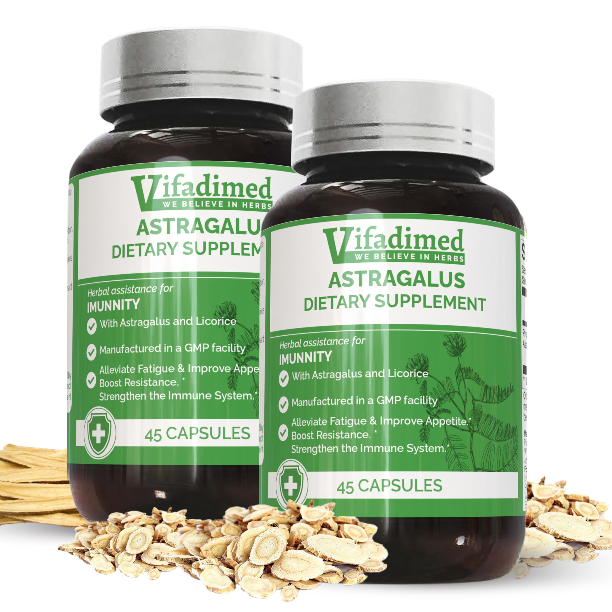 VIFADIMED immunity bottle pouring capsules for daily immune support.