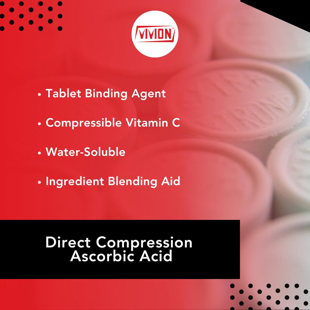 Vivion Vitamin C DC Powder close-up texture showing free-flowing powder for blends.