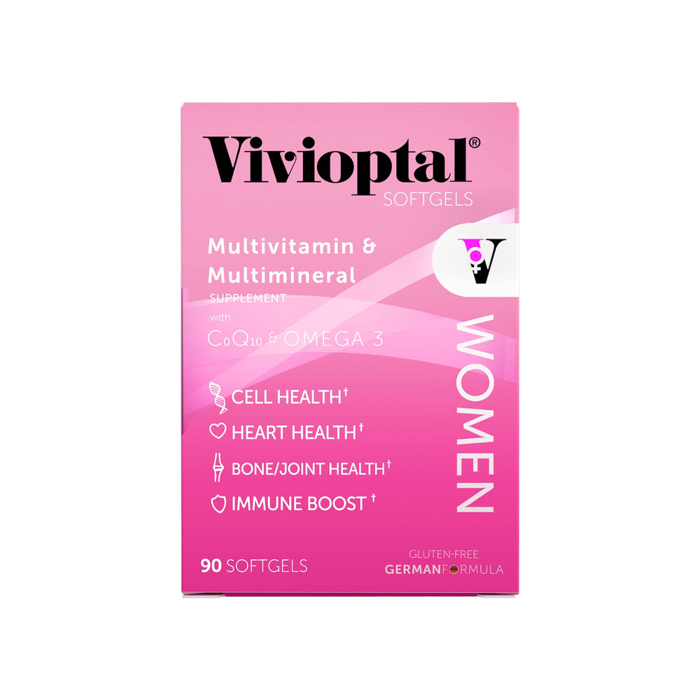 Vivioptal Women softgels dispensed for convenient daily energy support.