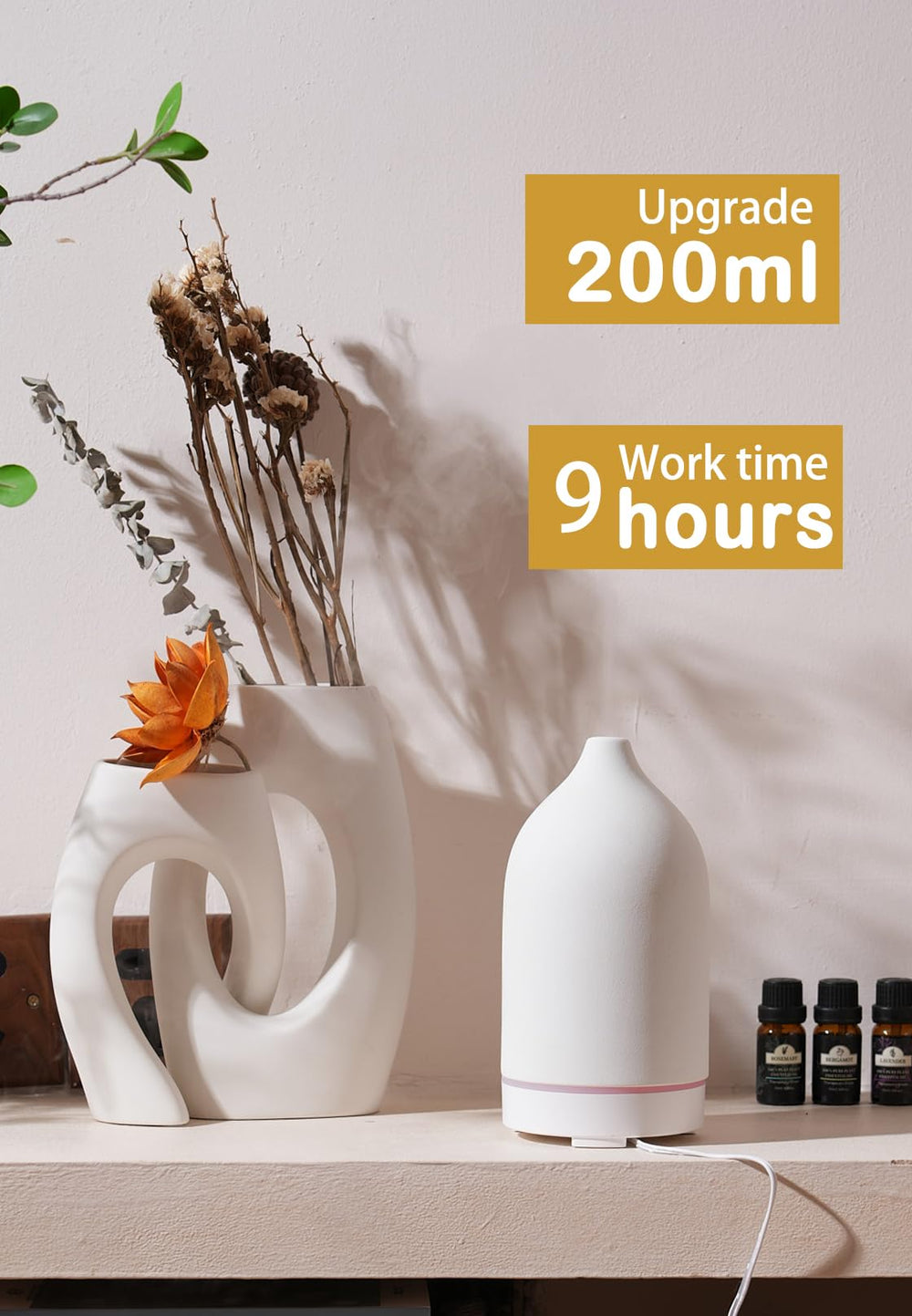 VIVITEST Stone Diffuser 200ml tank supports long fragrance sessions in a room