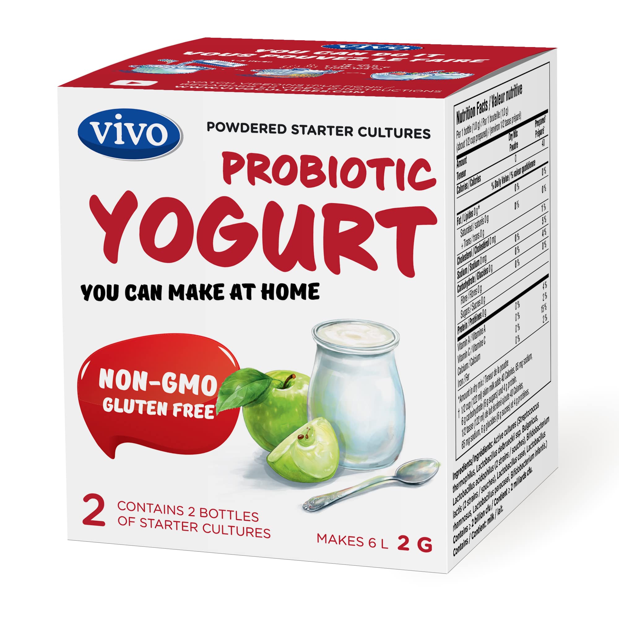 VIVO probiotic yogurt starter 5-box display for family use and daily yogurt