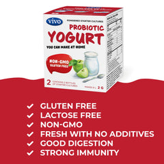 VIVO probiotic culture packaging close-up highlights diverse strains for everyday yogurt