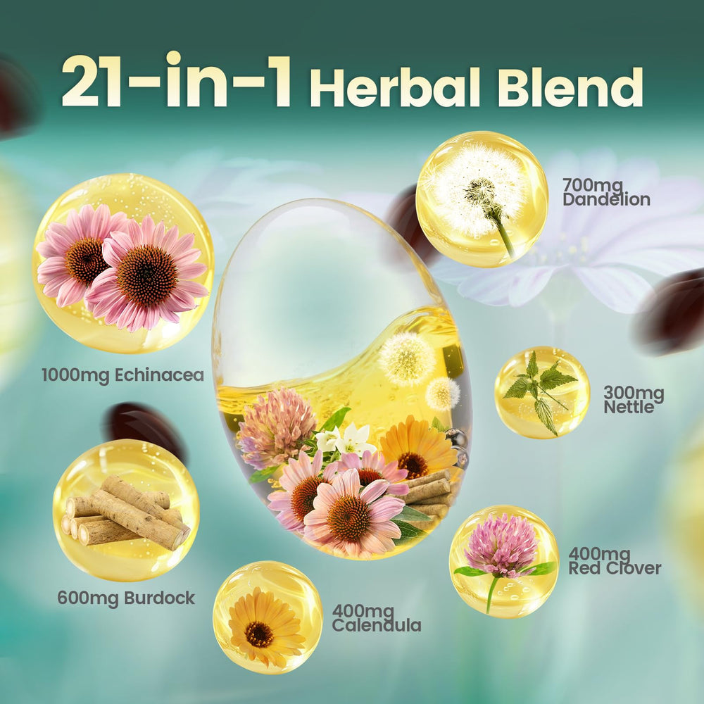 VivoNu 21-in-1 herbal blend ingredients highlight diverse plant sources.