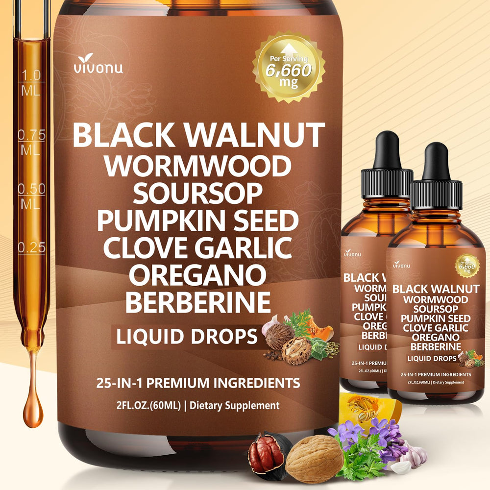 VivoNu 25-in-1 liposomal tincture bottle front view for daily wellness.