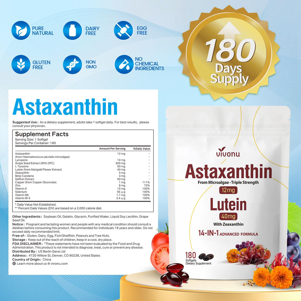VivoNu antioxidant-blend label displaying comprehensive nutrient mix.