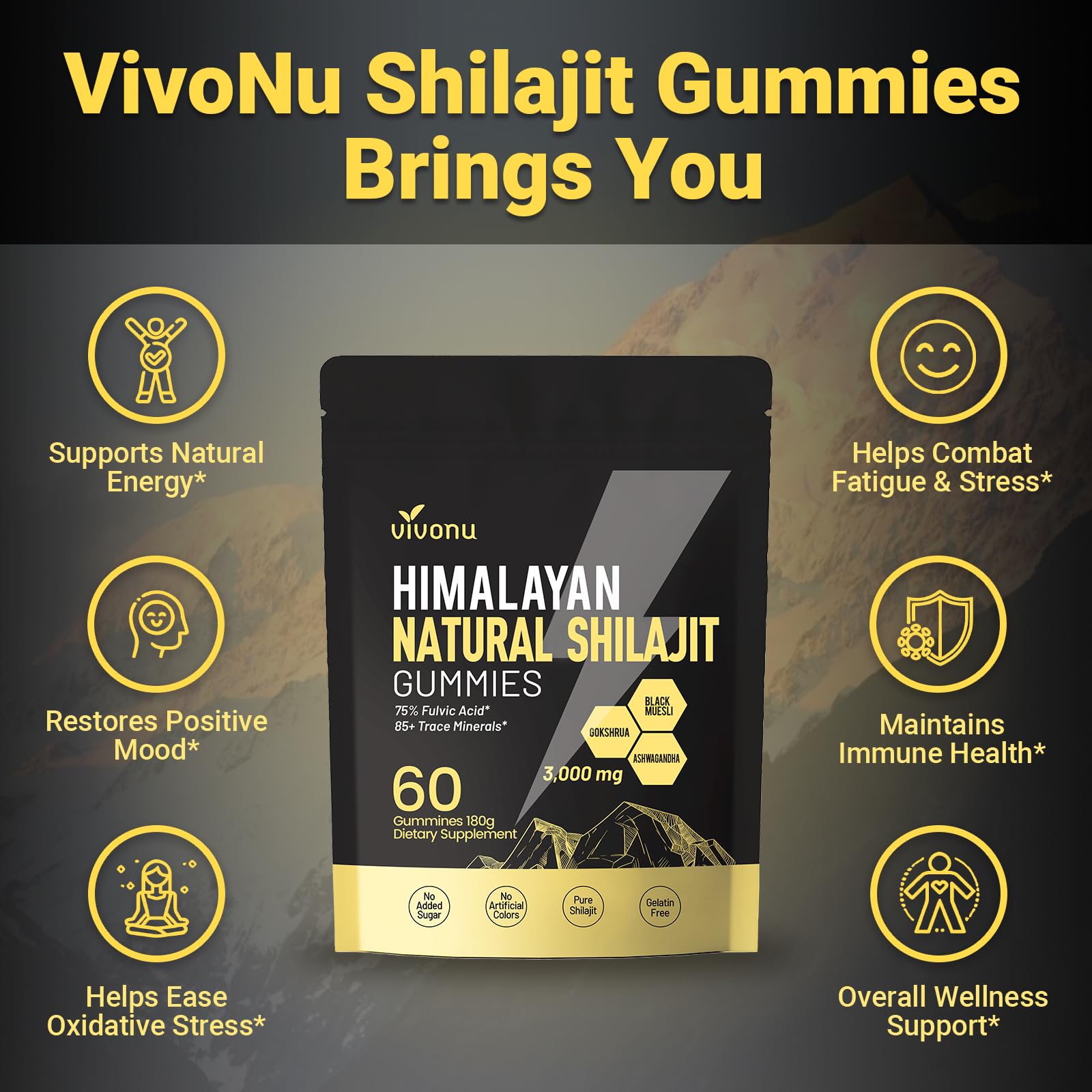 VivoNu Ashwagandha and Gokshura blend close-up suggesting balance