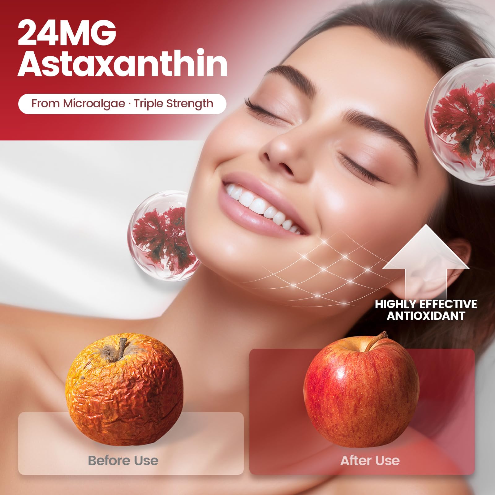 VivoNu Astaxanthin capsules close-up highlighting high-potency formula.