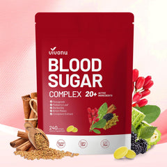 VivoNu Blood Sugar Complex bottle front supports daily wellness with a vegan formula.