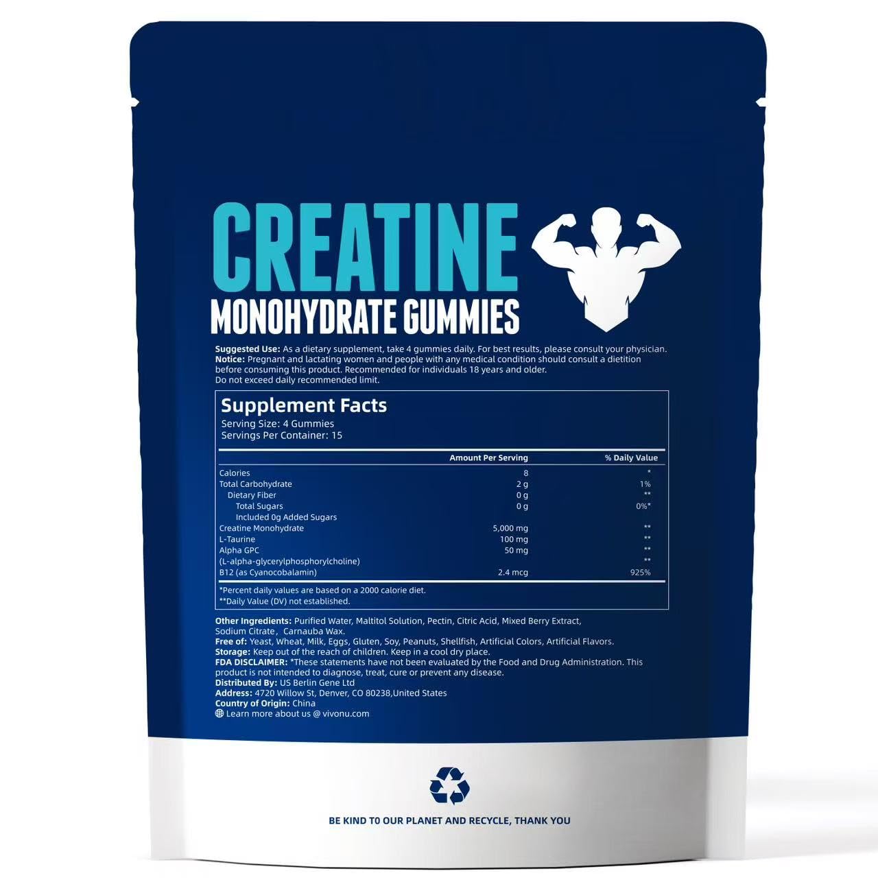 60 gummies per pouch from VivoNu branding emphasize value and convenience.