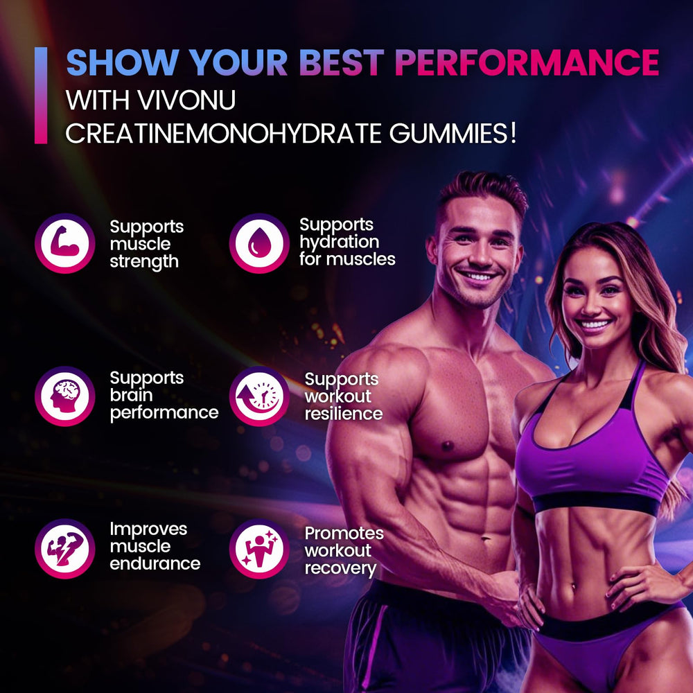 Close-up of VivoNu gummies highlighting chewy texture for quick pre-workout use.