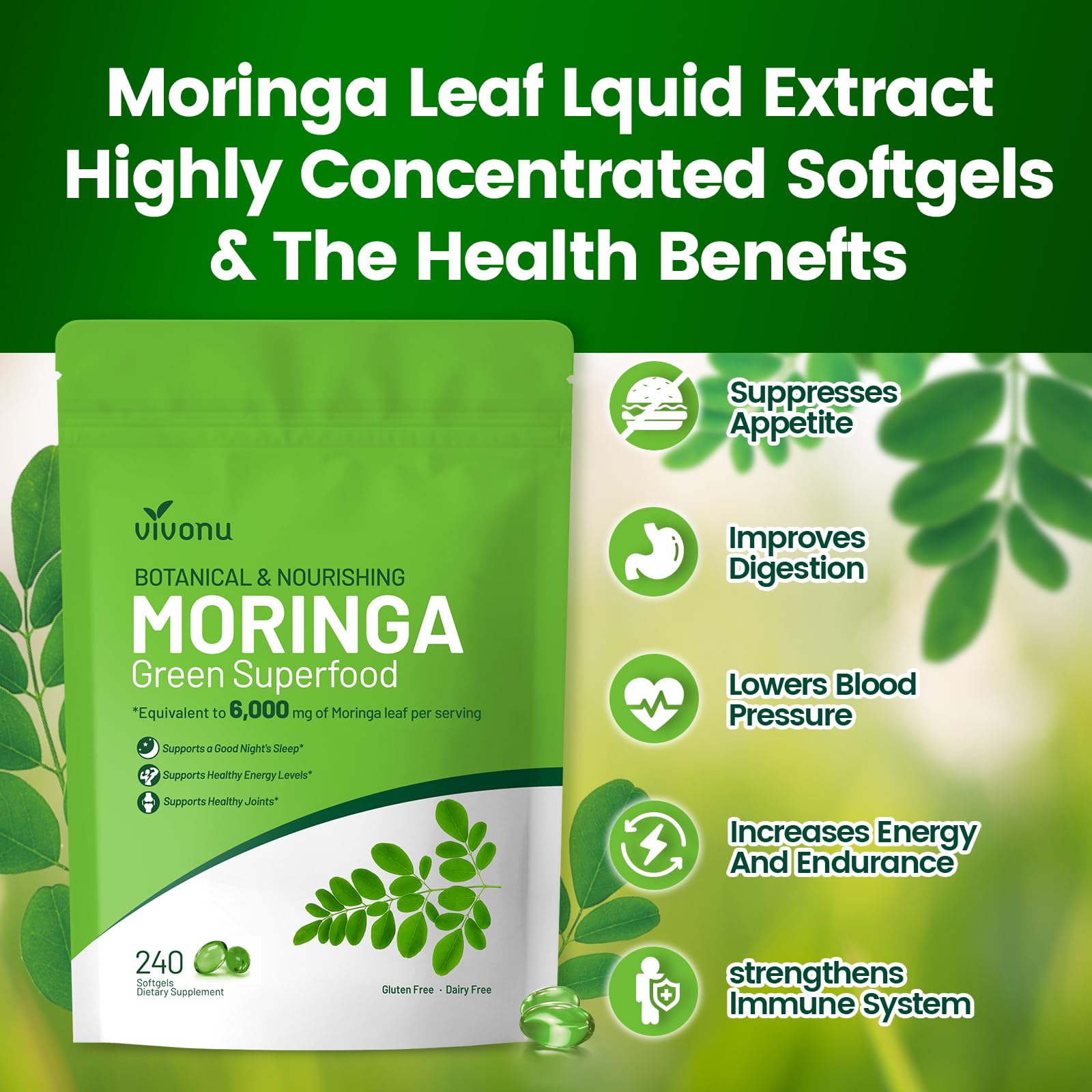 VivoNu Moringa capsules designed to support gut well-being