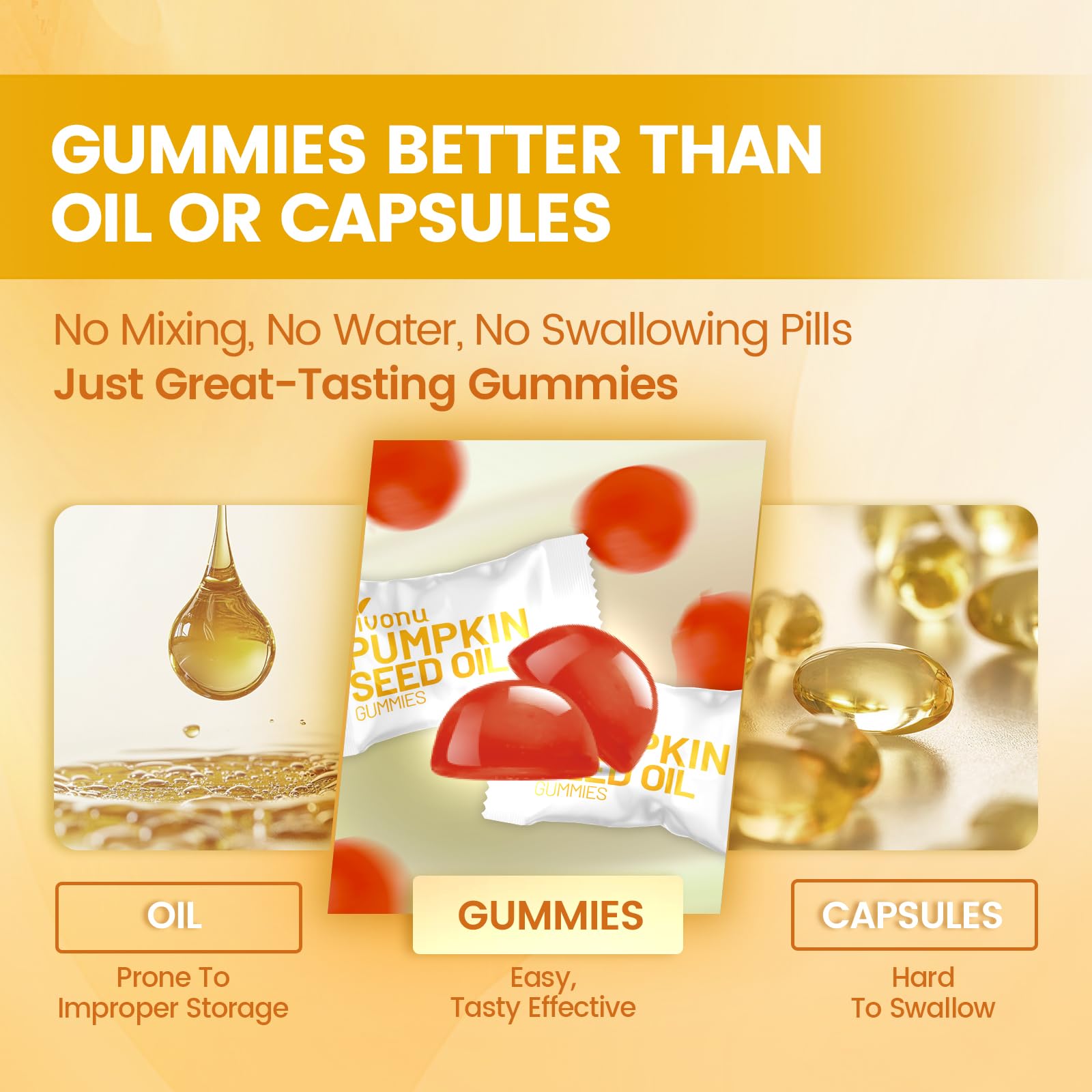 Vivonu gummies illustrating hair growth support within daily wellness routine.