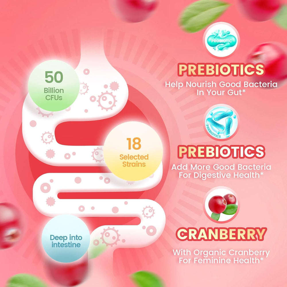 VivoNu label closeup emphasizes cranberry extract and prebiotics ingredients.