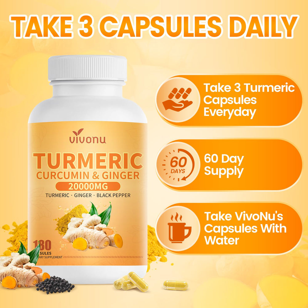 VivoNu Turmeric root and ginger visual links to natural ingredients