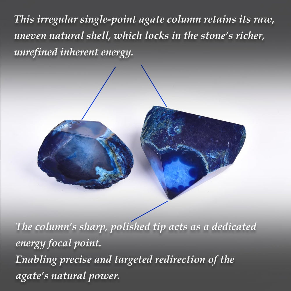 VIZYTOU agate wand irregular column dyed blue ideal for beach-theme home accents