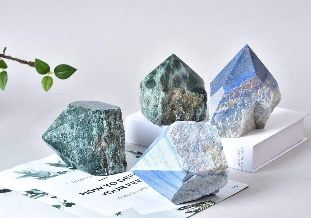 VIZYTOU blue aventurine column wand for energy-centered displays