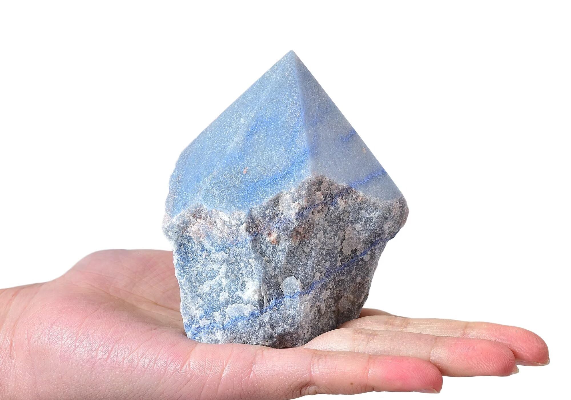 VIZYTOU blue aventurine wand highlights natural patterns and textures